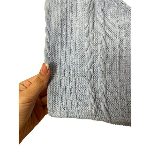 ZARA Women's Cable Knit Crop Top Tank Baby Blue Size Small NWT - Picture 8 of 16